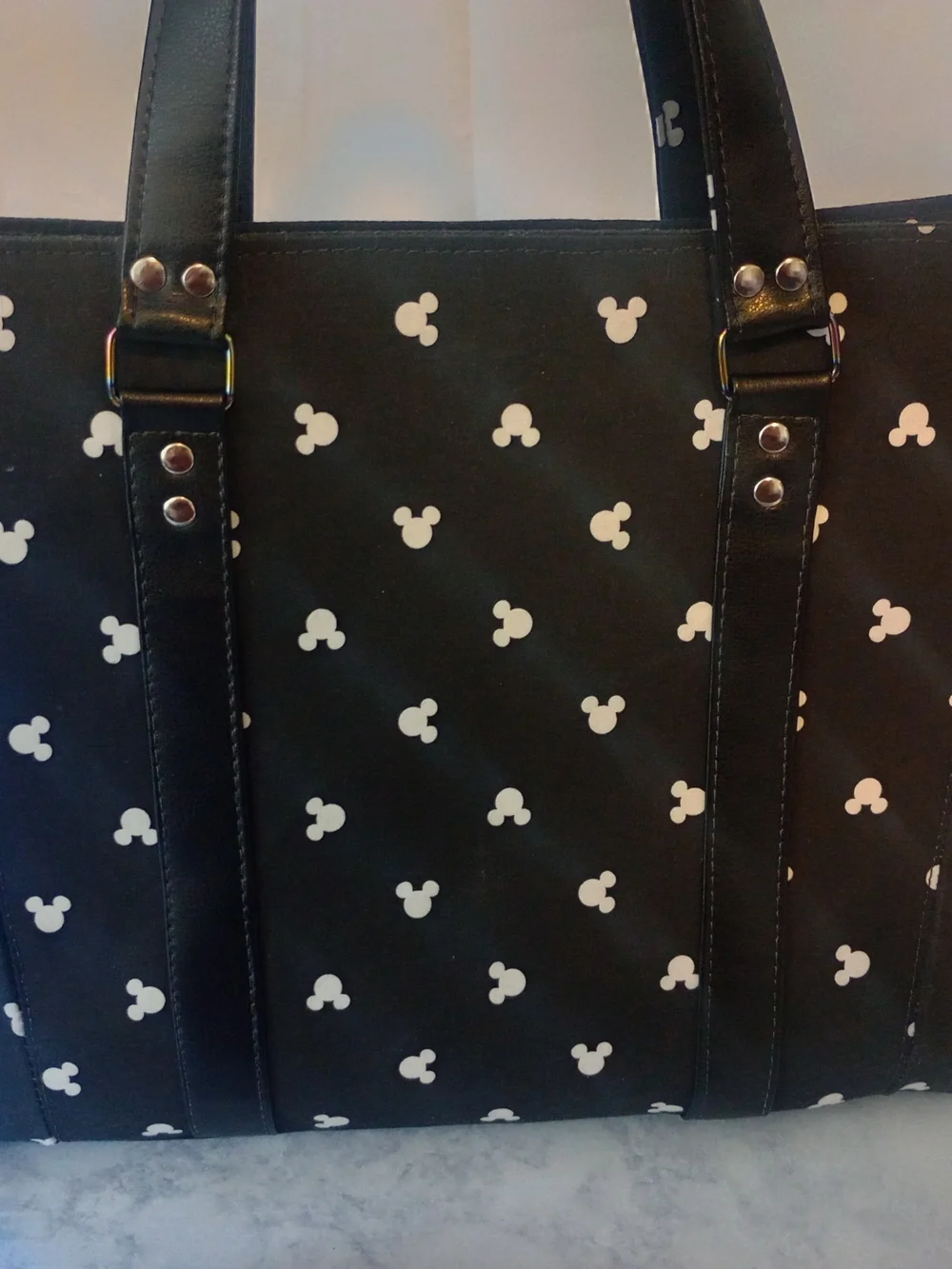 Handmade Mickey Mouse Tote With Heart Charms, Handbag, Birthday, Christmas, Gift